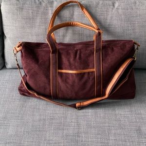 Corduroy weekender bag
